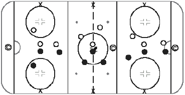 Pond hockey drill in Initiation